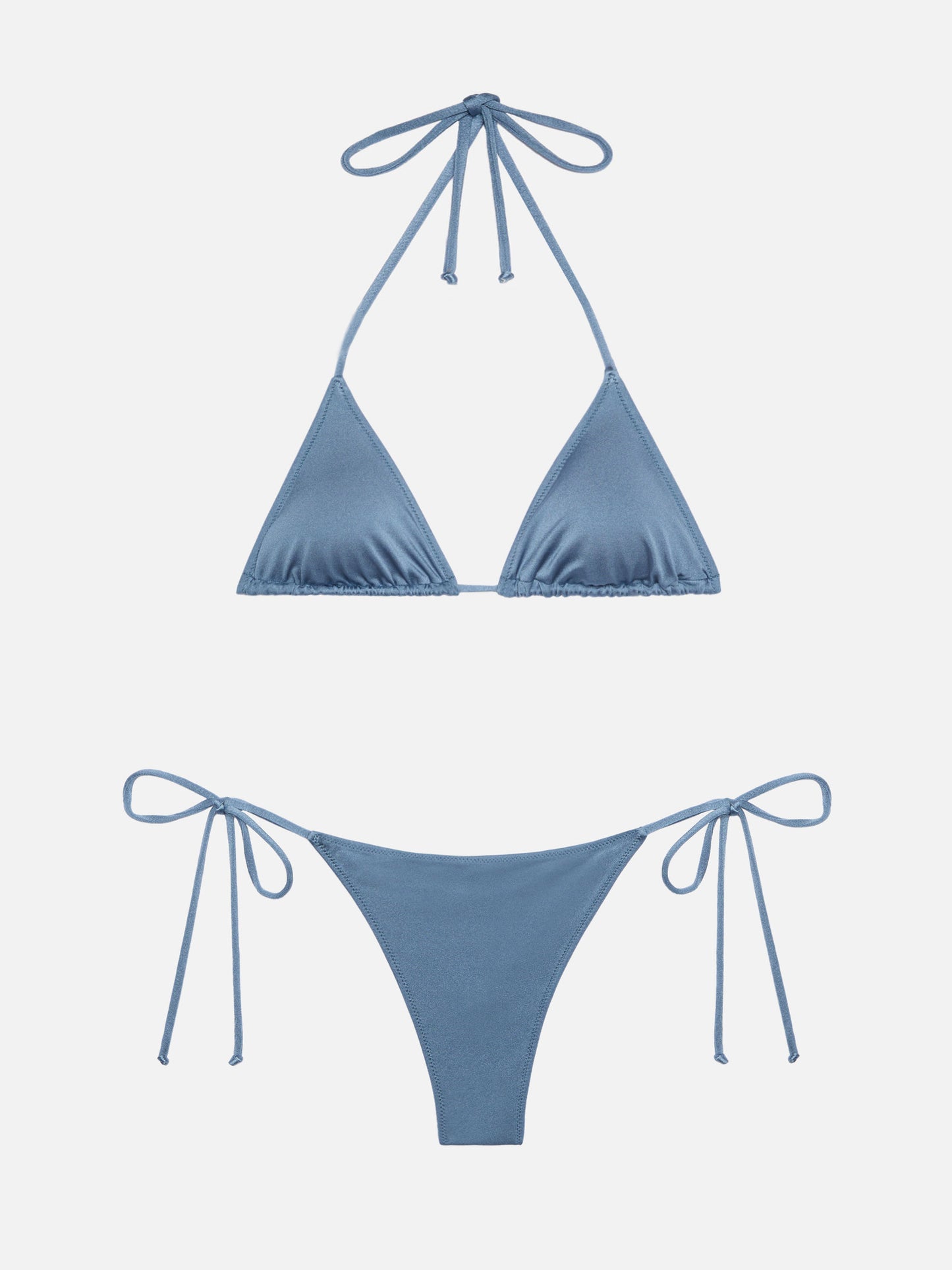 Norah shimmer avio blue cheeky swim briefs - Leah shimmer avio blue triangle top swimsuit