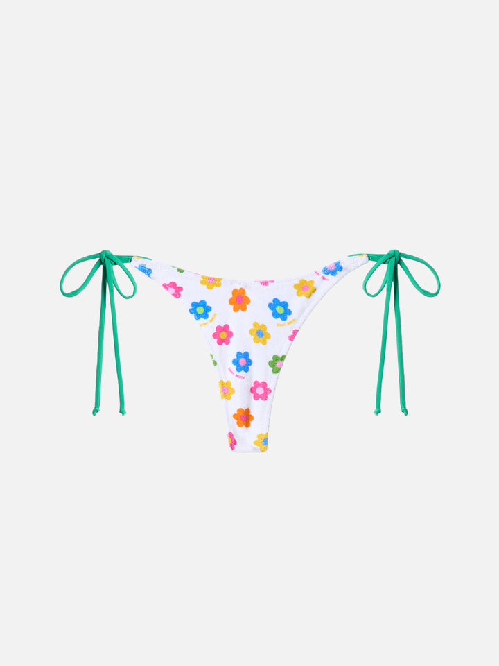 Slip mare cheeky Norah in spugna con stampa margherite