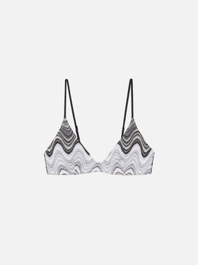 Paloma raschel knit scoop bralette with wave pattern