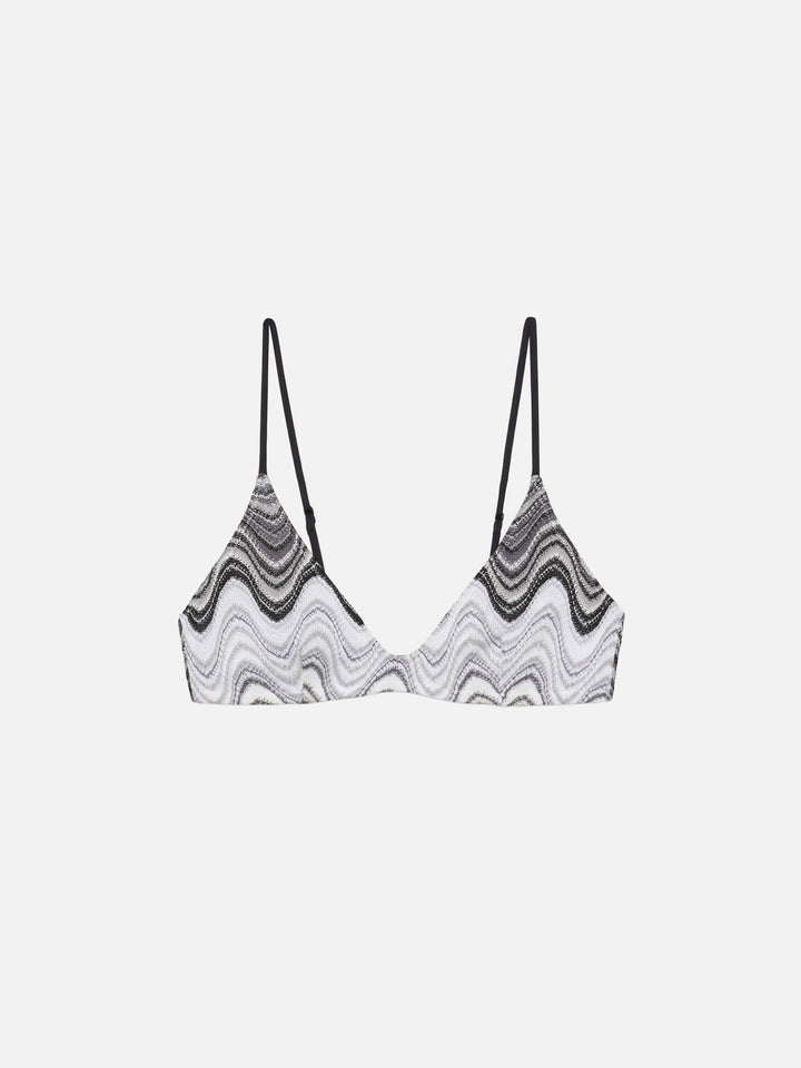 Paloma raschel knit scoop bralette with wave pattern
