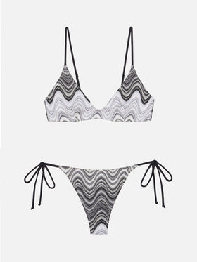 Cheeky-Badehose „Norah Raschel Chevron“ – U-Boot-Bralette „Paloma Raschelstrick“ mit Wellenmuster
