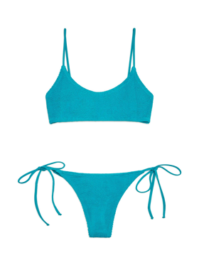 Teal green crinkle bralette bikini Judy Norah