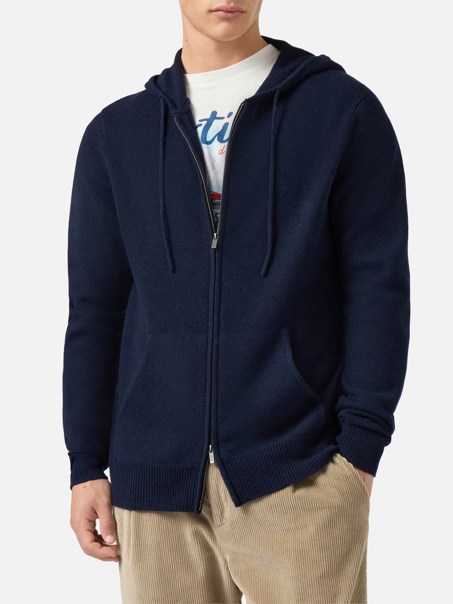 Notting Hoodie aus 100 % Lammwolle, blau-marineblau