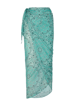 Oasi silk voile long pareo with bandanna print - MC2 Saint Barth