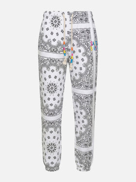 Joggers in cotone con stampa bandana