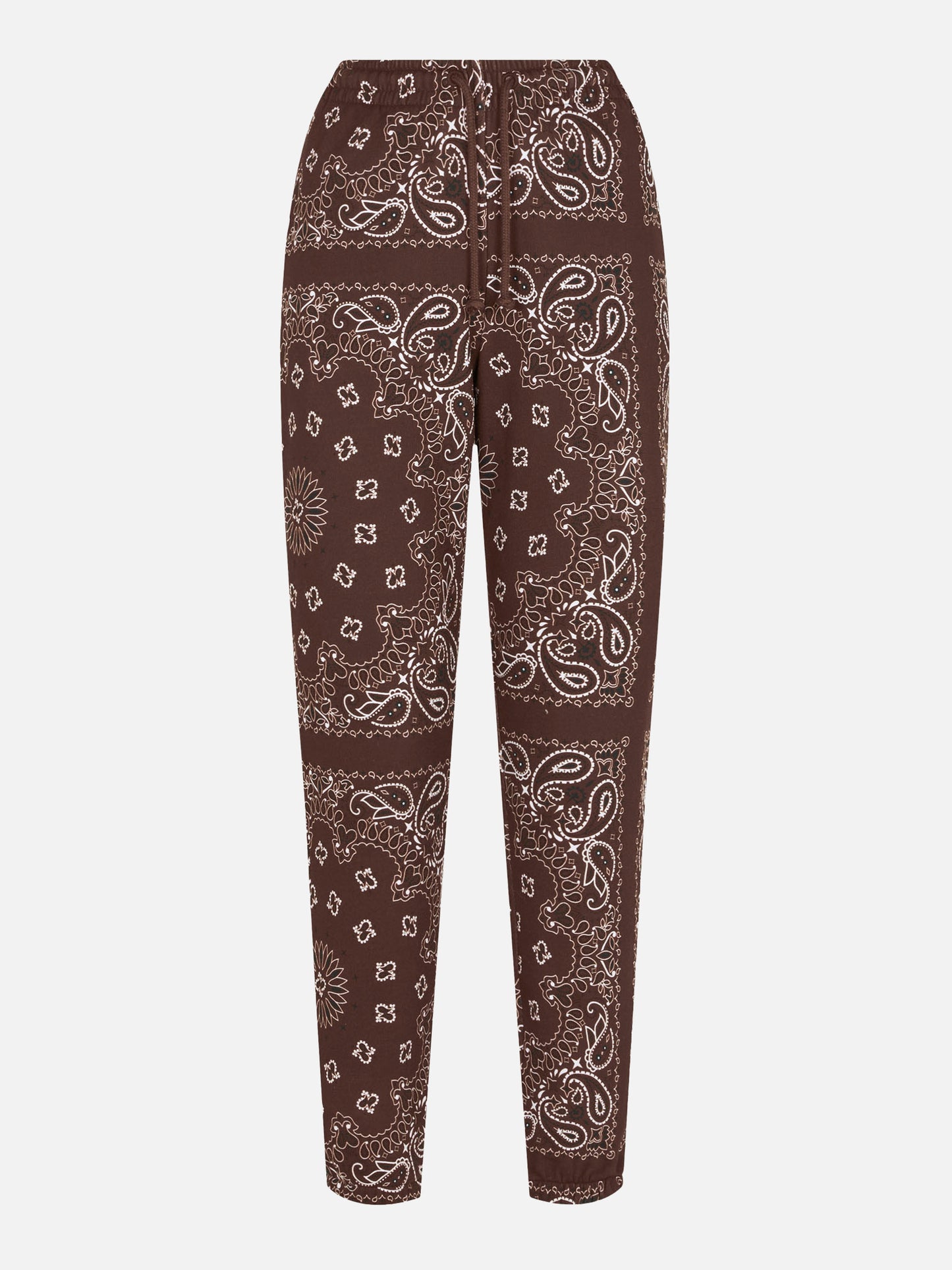 Feece cotton pants Odalys with brown bandana print