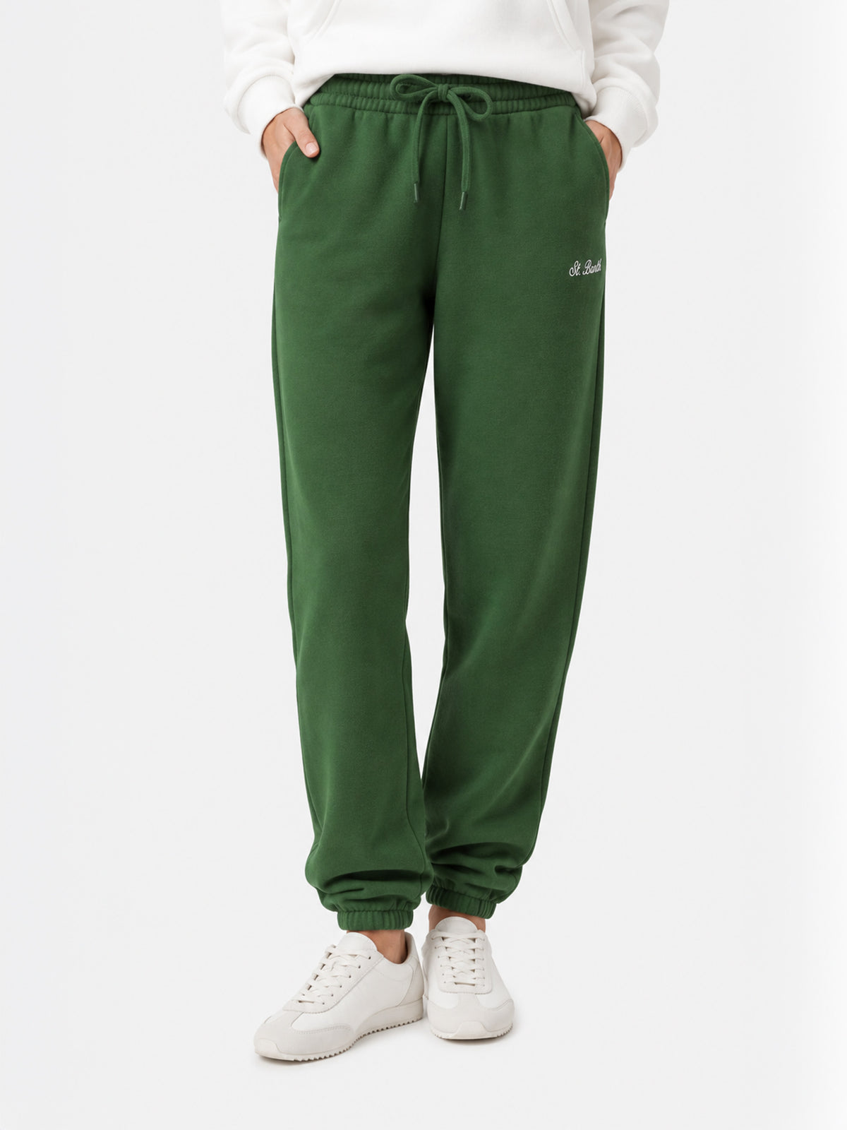 Pantaloni da jogging in pile Odalys verde militare