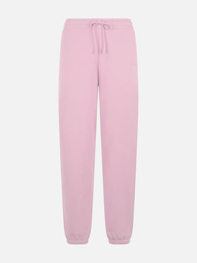 Pantaloni joggers Odalys in pile rosa