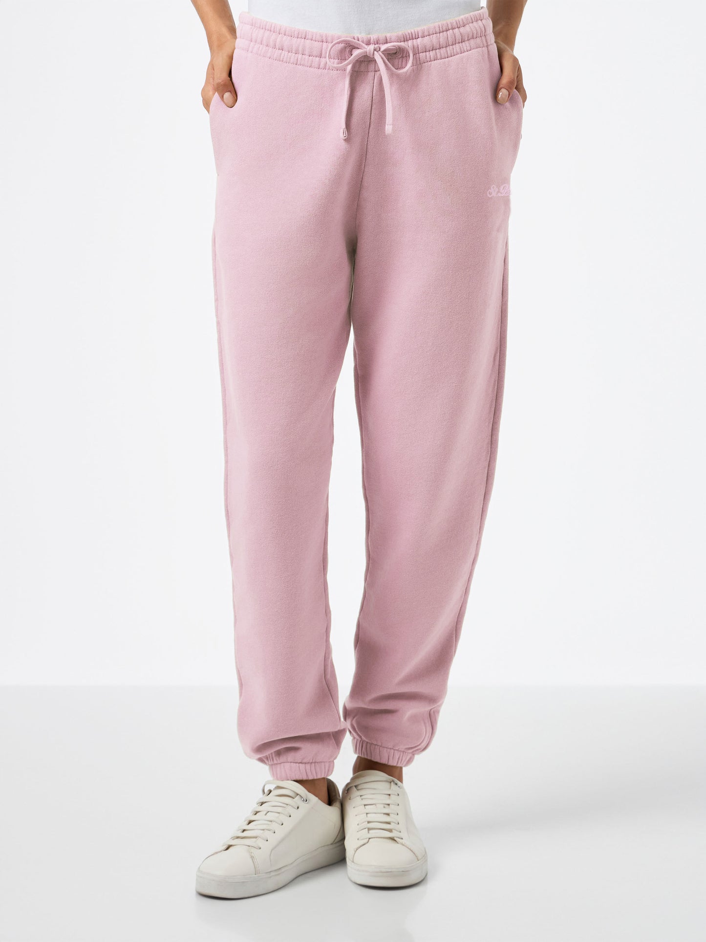 Pantaloni joggers Odalys in pile rosa