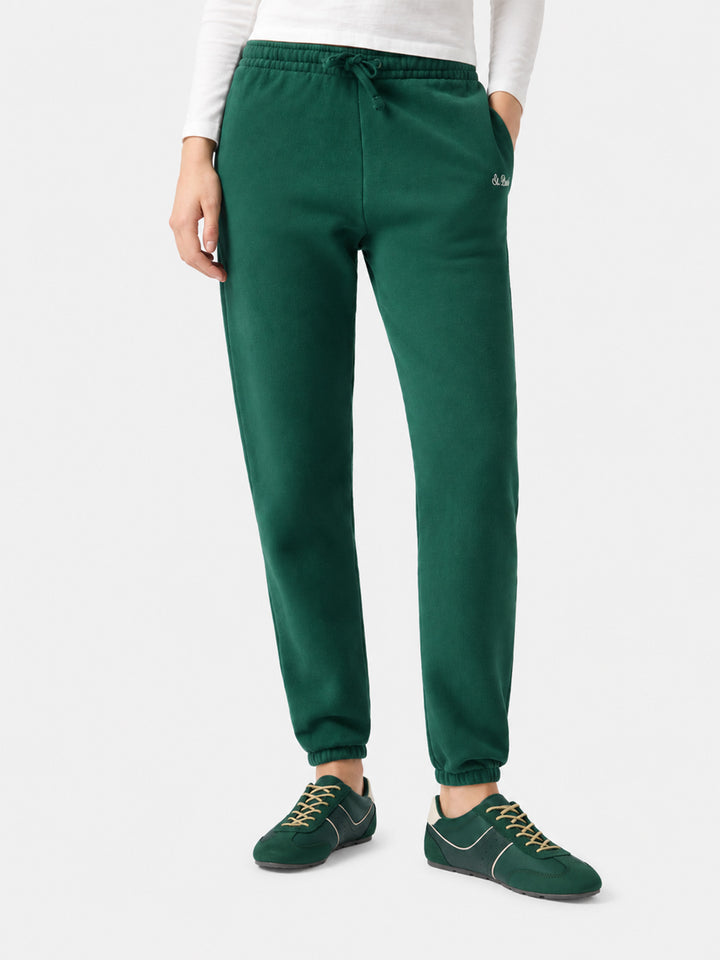 Pantalones jogger Odalys en felpa de algodón British green 