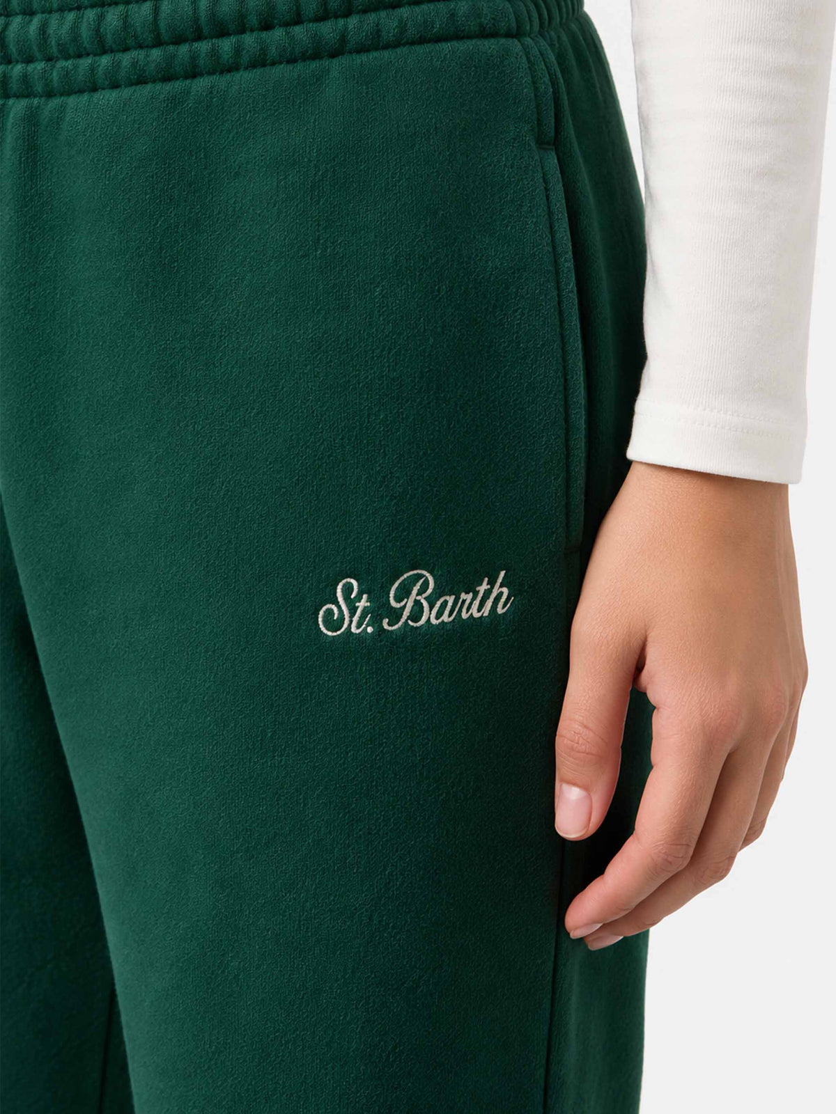 Pantaloni Odalys in felpa di cotone verde british