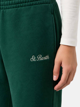 Pantaloni Odalys in felpa di cotone verde british