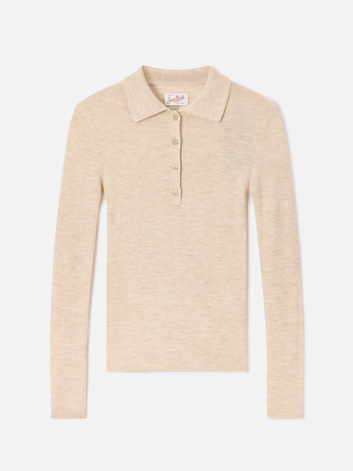 Punto con cuello polo Grain Odell en lana merino 