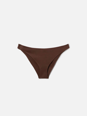 Reanna bikini bottoms in solid brown soft technical fabric