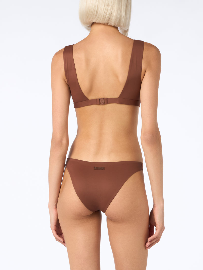 Bikini marrone da donna termosaldato con scollo a V Ofelia Reanna