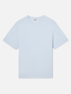 Camiseta Light blue Orson de crespón de algodón con bordado del logotipo 