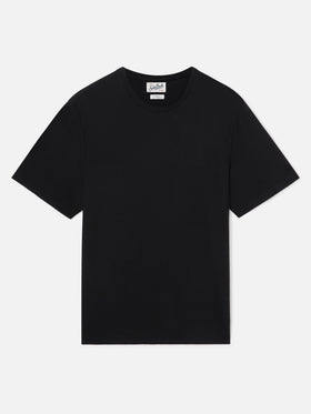 T-shirt Orson noir en crêpe de coton avec broderie logo 