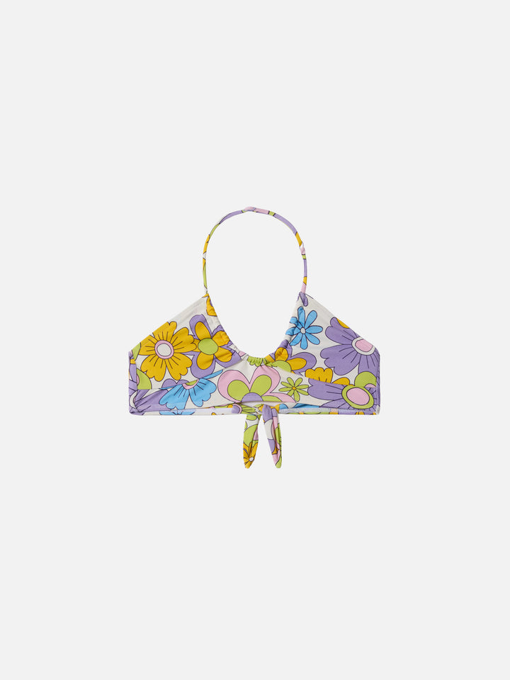 Top crop Page Jr con stampa fiori hippie