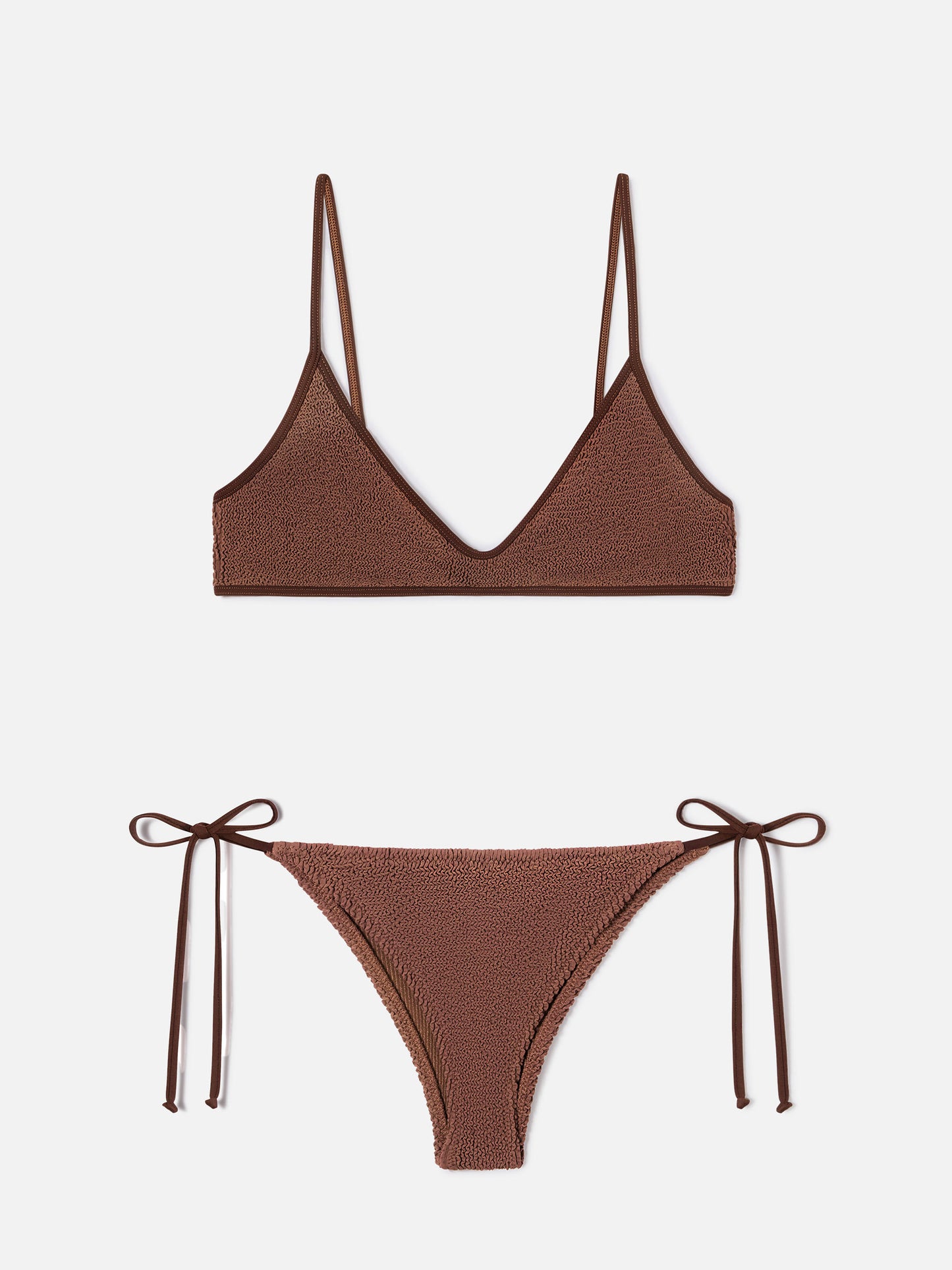 Paloma Marielle braunes Crinkle-Bralette-Bikini 