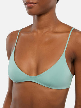 Paloma Naomi tief ausgeschnittener Bralette-Bikini in Salbeigrün