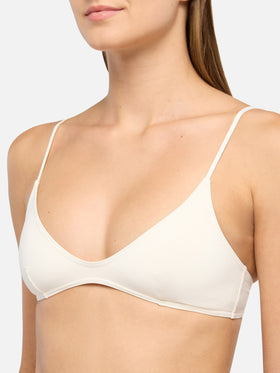 Paloma Nalu deep neck bralette bikini in cream