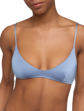 Bralette scollata in blu avio shimmer Paloma