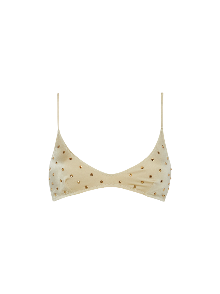Paloma gold scoop bralette with rhinestone embellishment