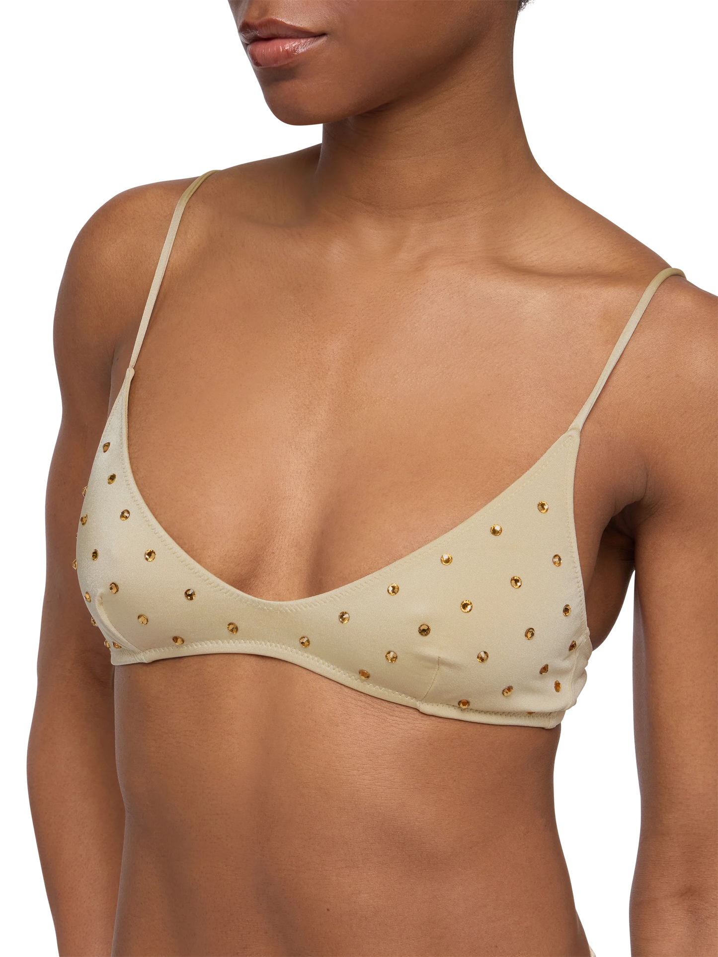 Gold bralette bikini Paloma Marielle with rhinestone embellishment