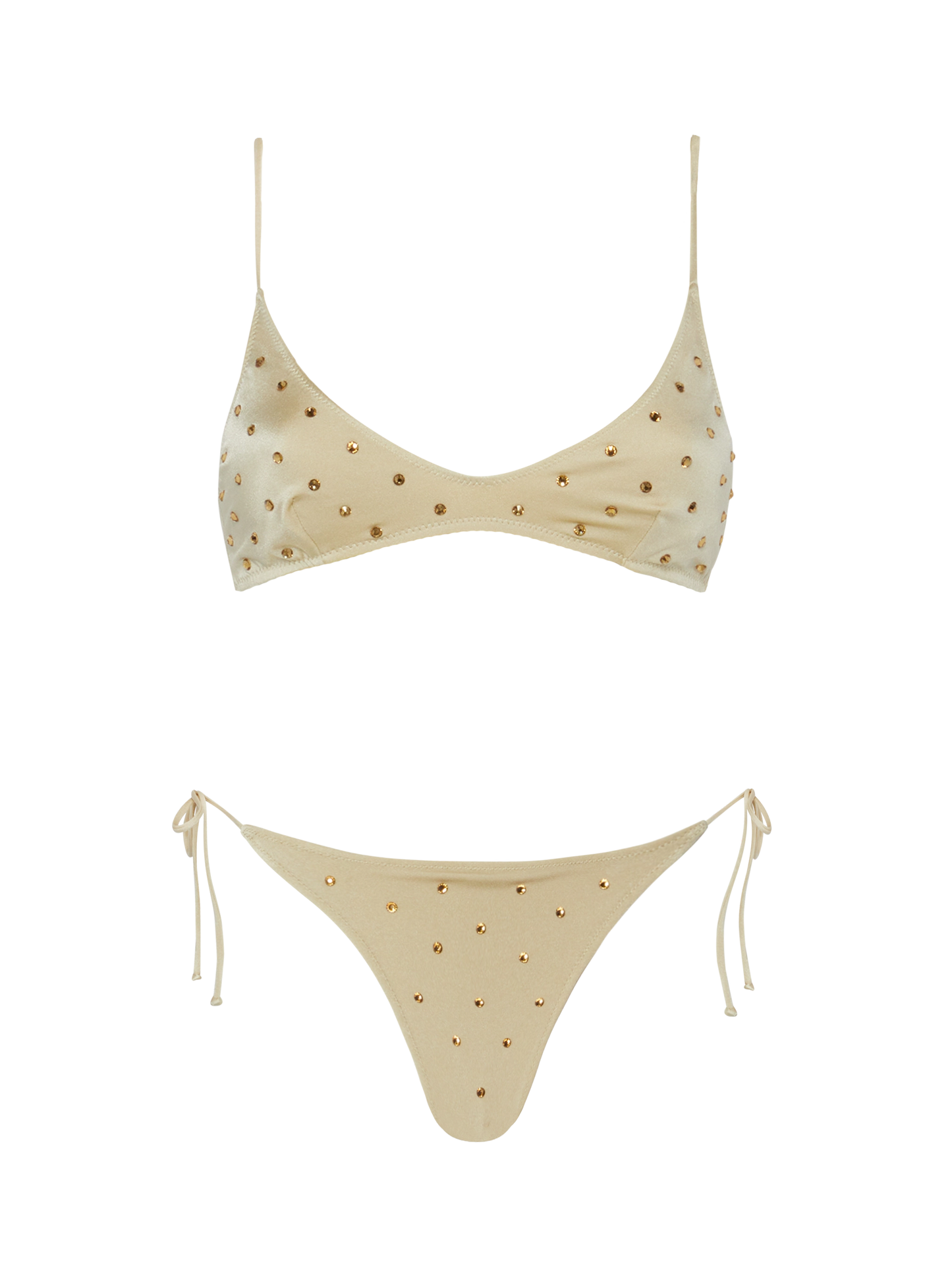 Gold bralette bikini Paloma Marielle with rhinestone embellishment