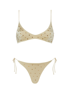 Gold bralette bikini Paloma Marielle with rhinestone embellishment