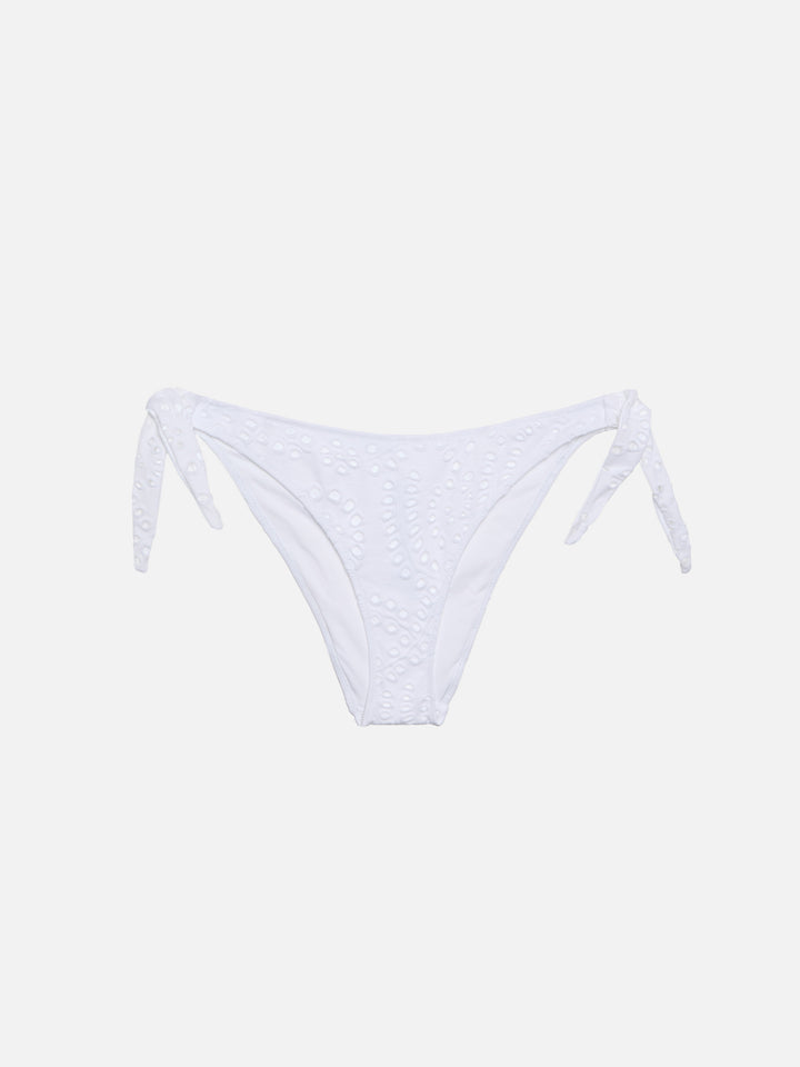 Yali black Sangallo lace classic swim briefs - Paloma white Sangallo lace scoop bralette - MC2 Saint Barth