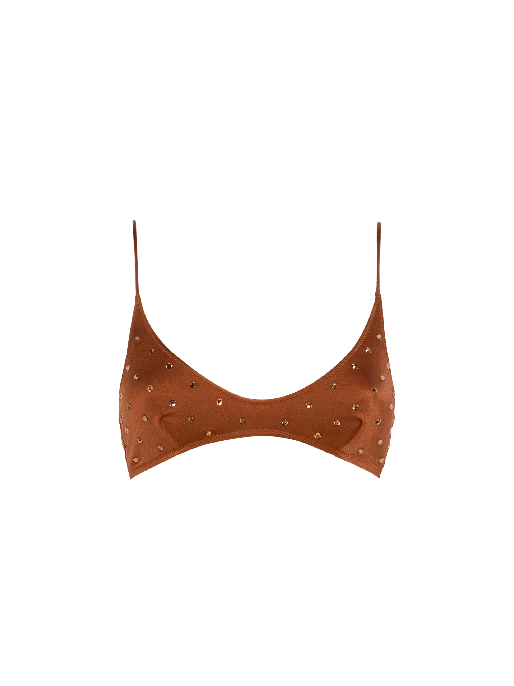 Paloma brown scoop bralette with rhinestone embellishment - MC2 Saint Barth