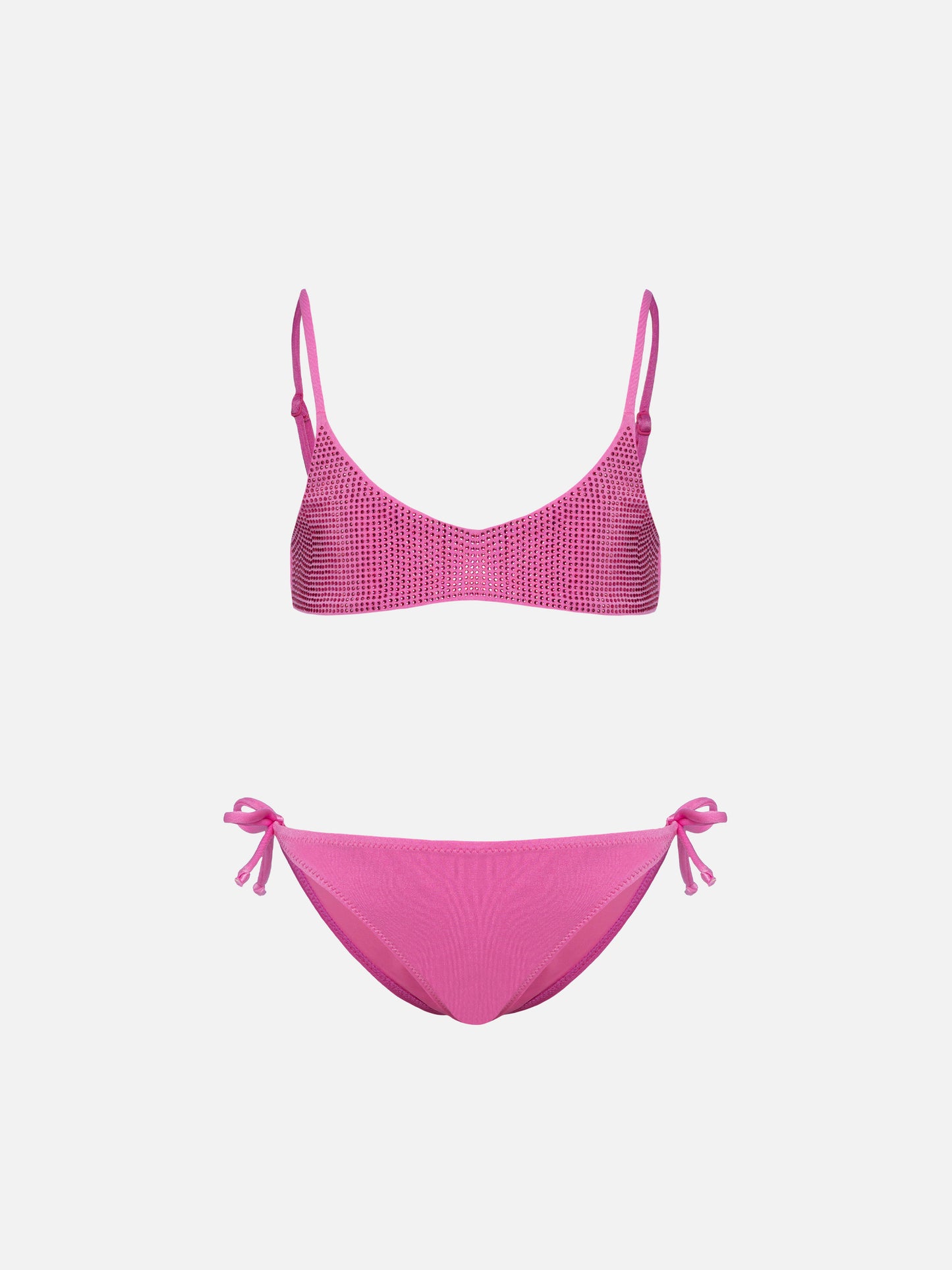 Bikini bralette Paloma Jr rosa con strass