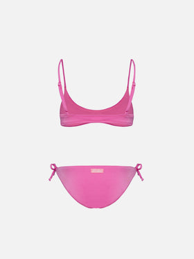 Bikini bralette Paloma Jr rosa con strass