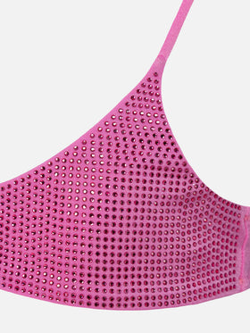 Bikini bralette Paloma Jr rosa con strass