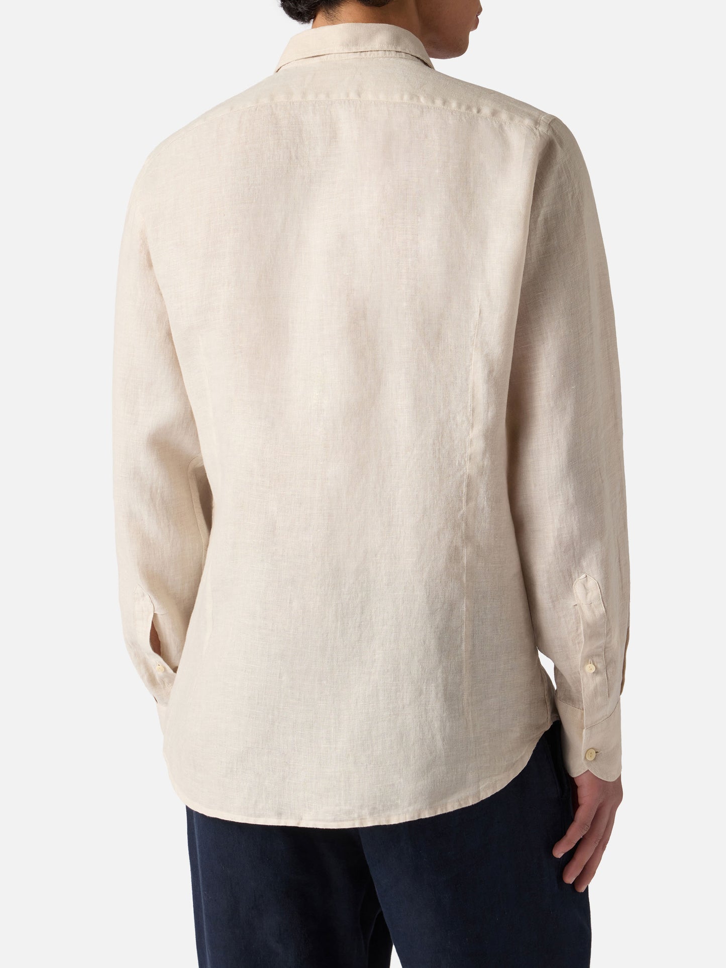 Camicia Pamplona in lino bianco sporco