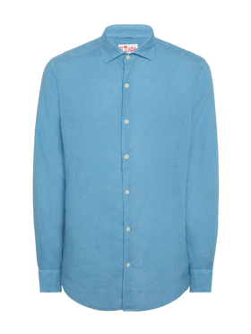 Dusty blue linen shirt Pamplona - MC2 Saint Barth