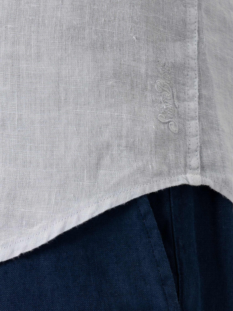 Camicia Pamplona in lino grigio pietra