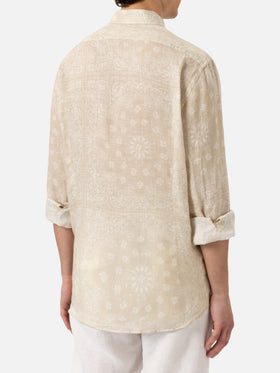 Linen shirt Pamplona with bandanna print - MC2 Saint Barth