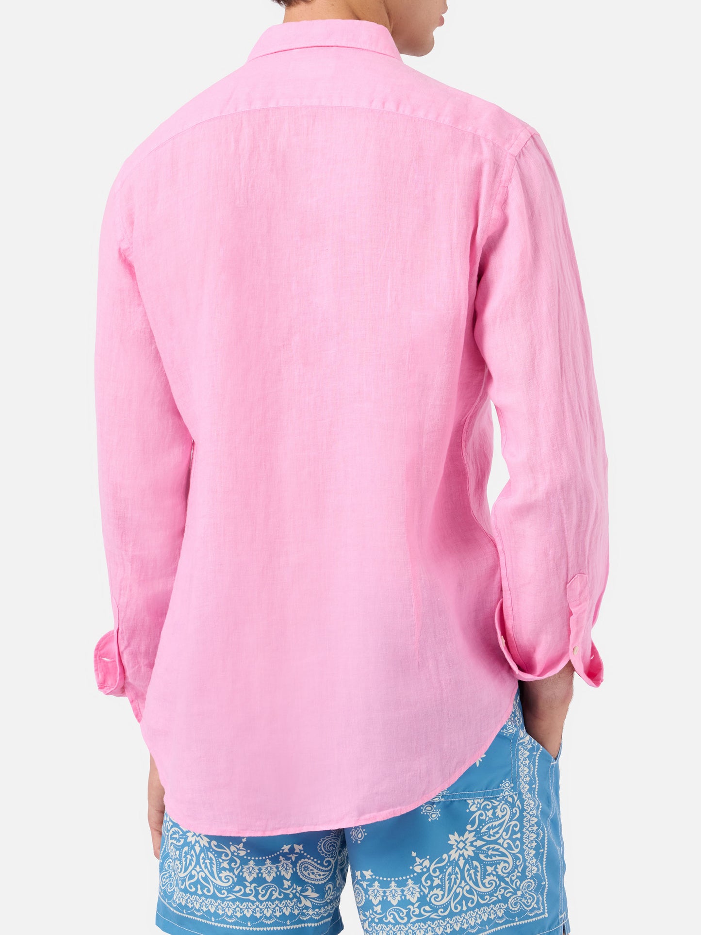 Camisa de lino rosa Pamplona 