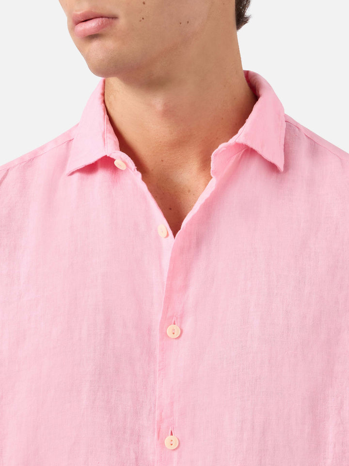 Chemise Pamplona en lin rose 