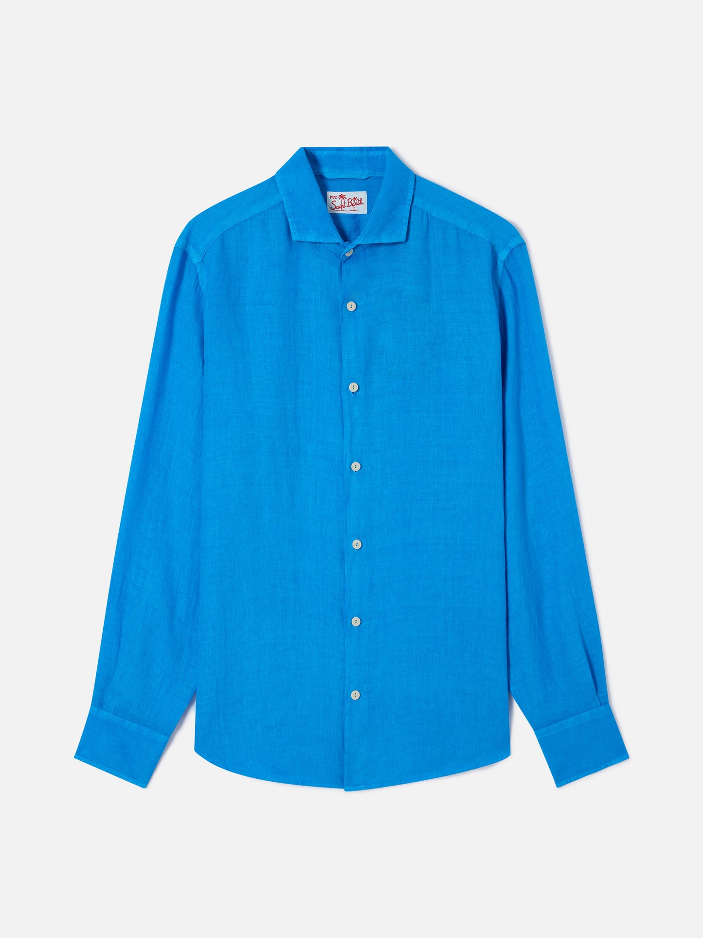 Chemise en lin bluette aquarelle Pamplona 
