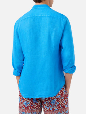 Leinenhemd Pamplona watercolor bluette 