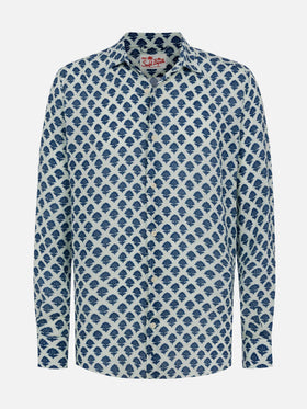 Linen shirt Pamplona with flower print