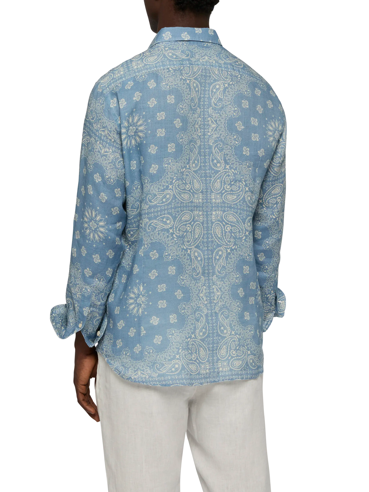 Linen shirt Pamplona with bandanna print