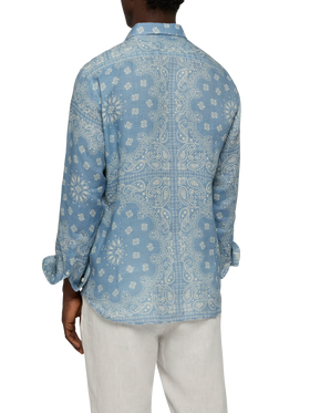 Linen shirt Pamplona with bandanna print