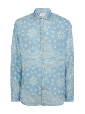 Linen shirt Pamplona with bandanna print - MC2 Saint Barth