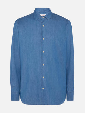 Camicia Pamplona in chambray blu denim scuro
