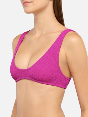 Pamy Lurex-Bralette in Pink mit winziger Crinkle-Optik