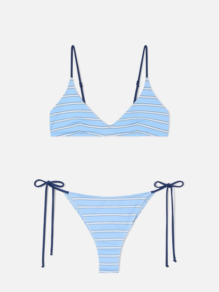 Bikini Paolyn de rayas blue y azul marino 